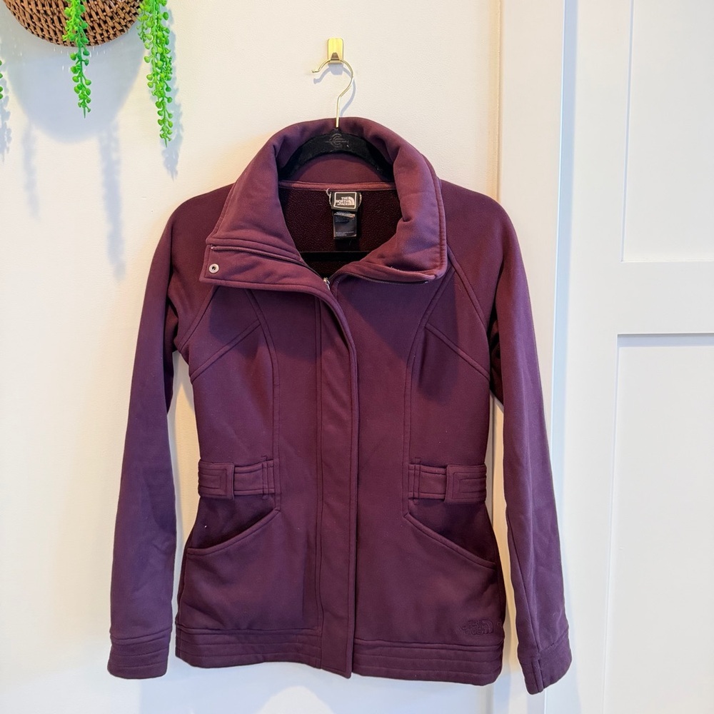 The North Face Avery Purple Plum Women's Full Zip Fleece Long Sleeve Jacket XS